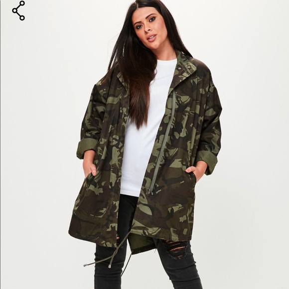 plus size camo parka